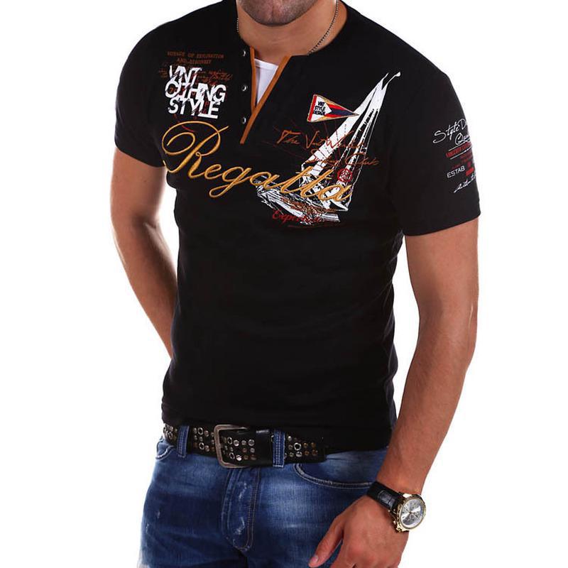 👕💨【S-4XL】2025 Nové pánské tričko s krátkým rukávem a výstřihem do V --3944978