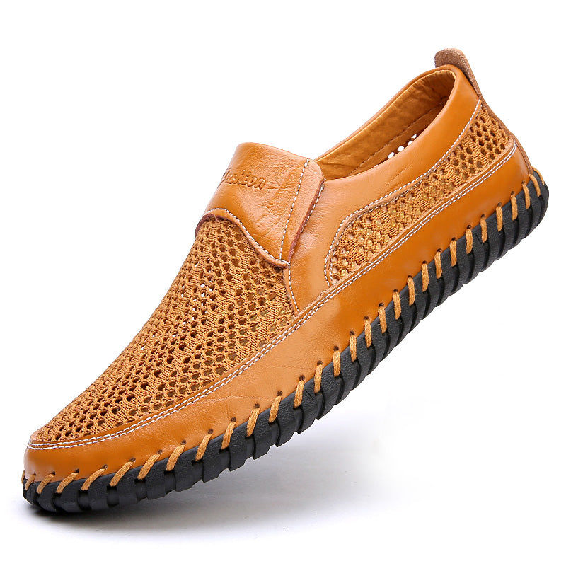 【38-48】👞Nové jarní a letní pánské síťované boty velké velikosti - pravá hovězí kůže, proti pocení a zápachu, prodyšné a pohodlné