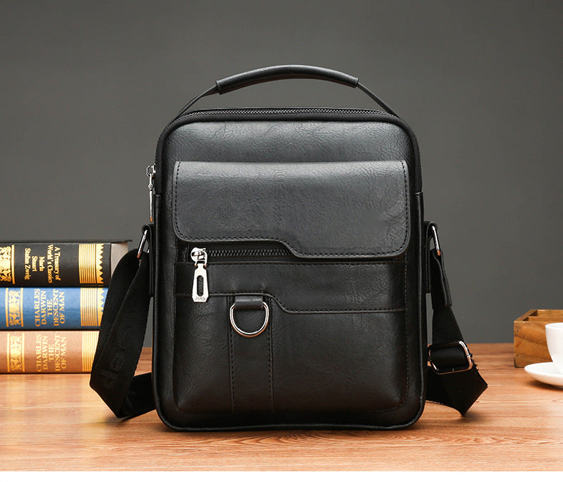 👜🔥【Sleva na nový produkt】🎁Pánská módní taška přes rameno z pravé kůže, velká kapacita, odolná proti opotřebení