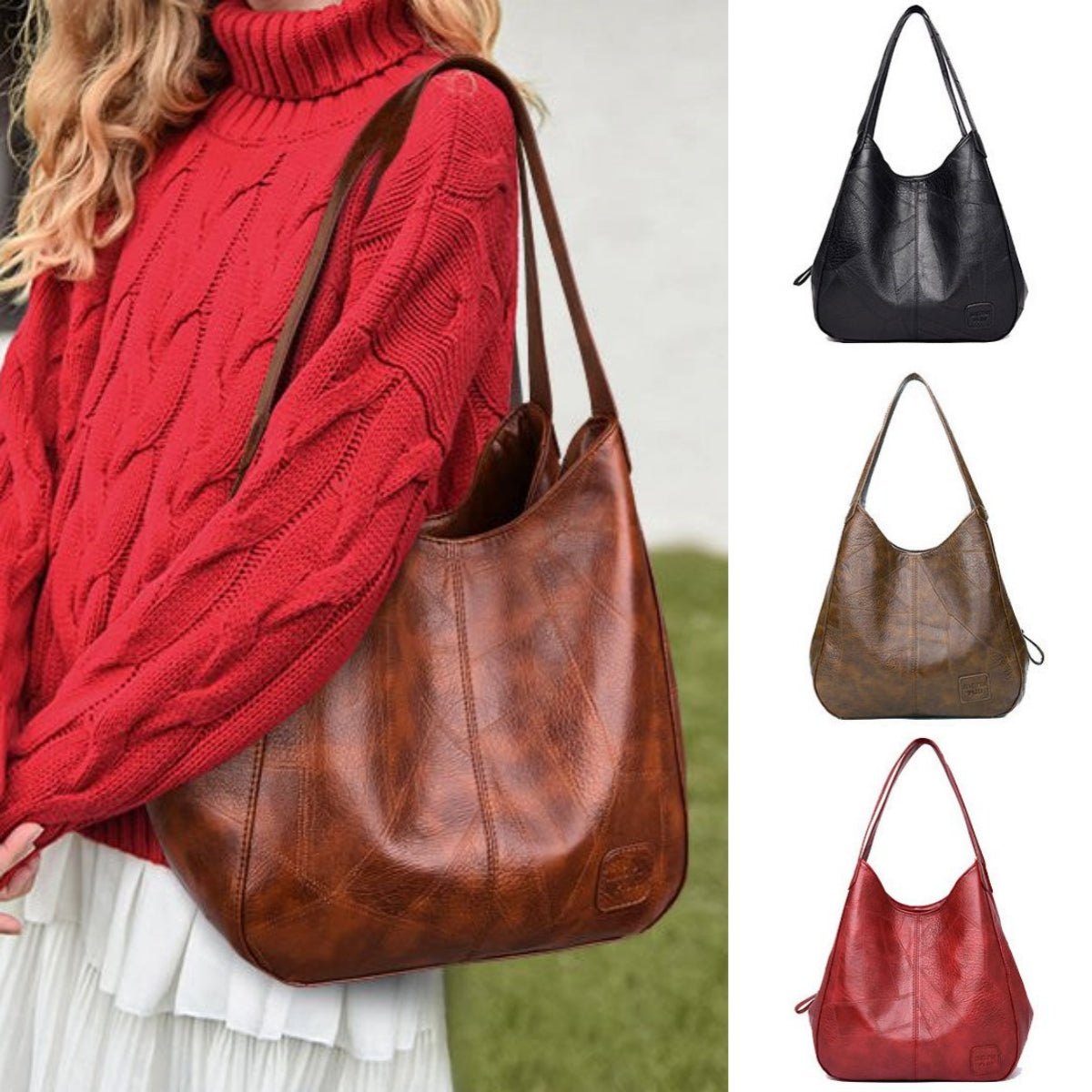 💖👜💖 2025 nová měkká kožená taška přes rameno, velká kapacita, odolná vůči opotřebení a nečistotám