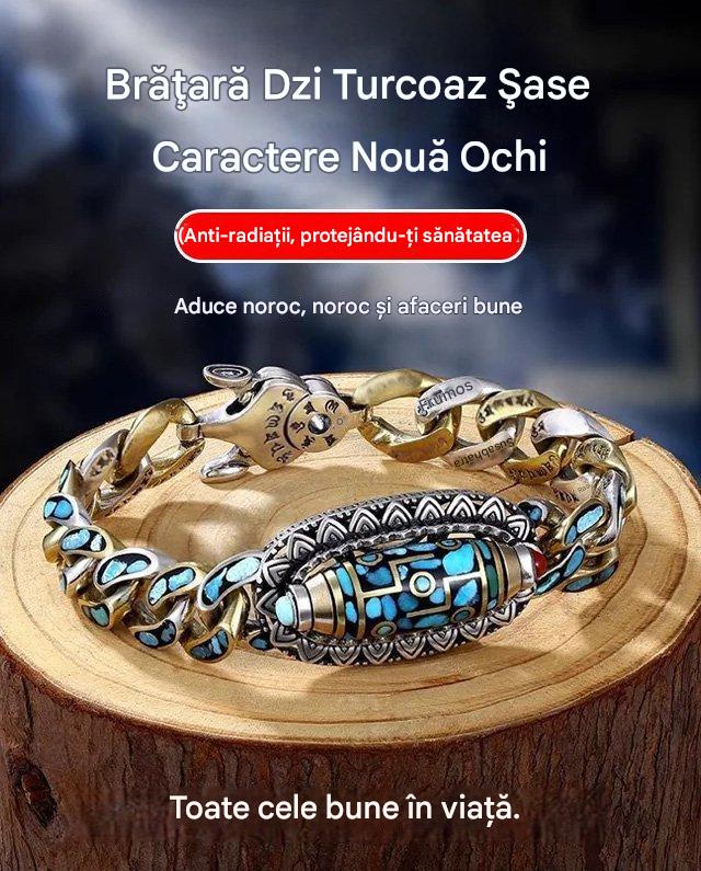 ✨【Kupte 1 a získejte 1 zdarma】 Retro náramek 925 Sterling Silver Retro Šestimístný tyrkysový Mantra Transfer Beads-3847466