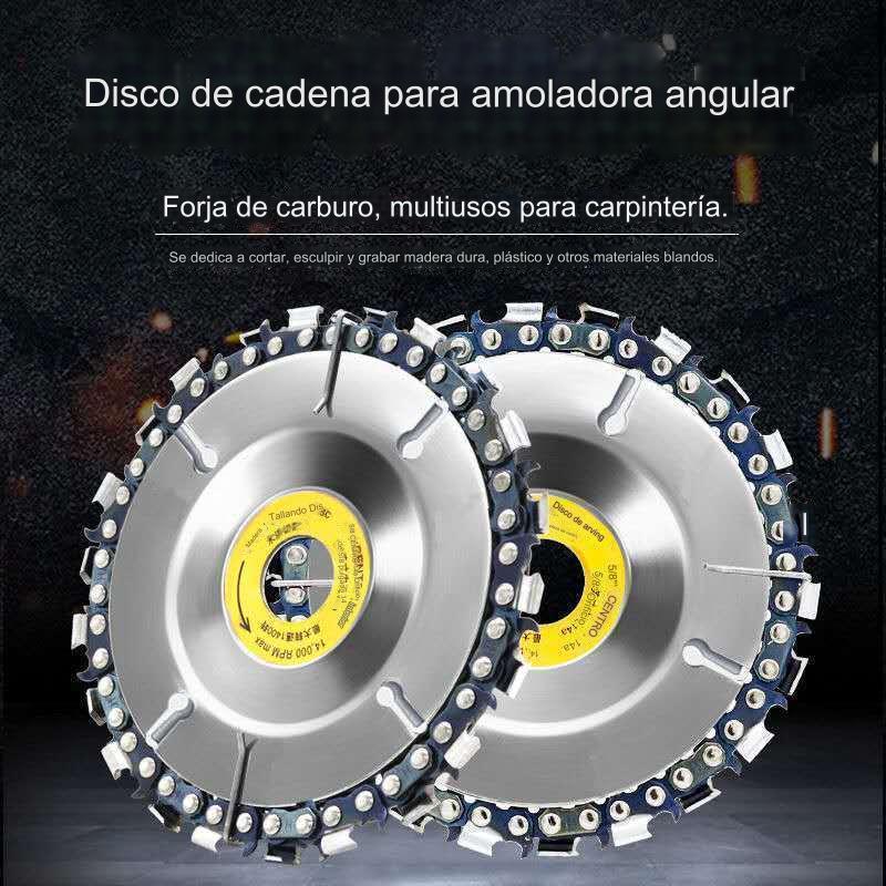 【2 piezas】Discos de cadena de motosierra de 4 pulgadas para tallado de madera – Accesorios para amoladora angular