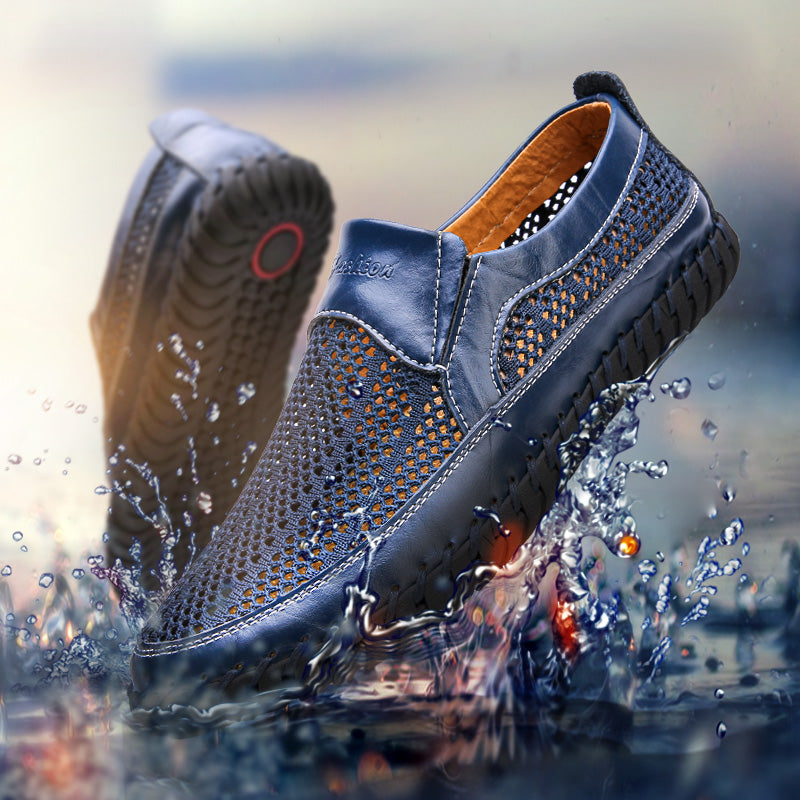 【38-48】👞Nové jarní a letní pánské síťované boty velké velikosti - pravá hovězí kůže, proti pocení a zápachu, prodyšné a pohodlné