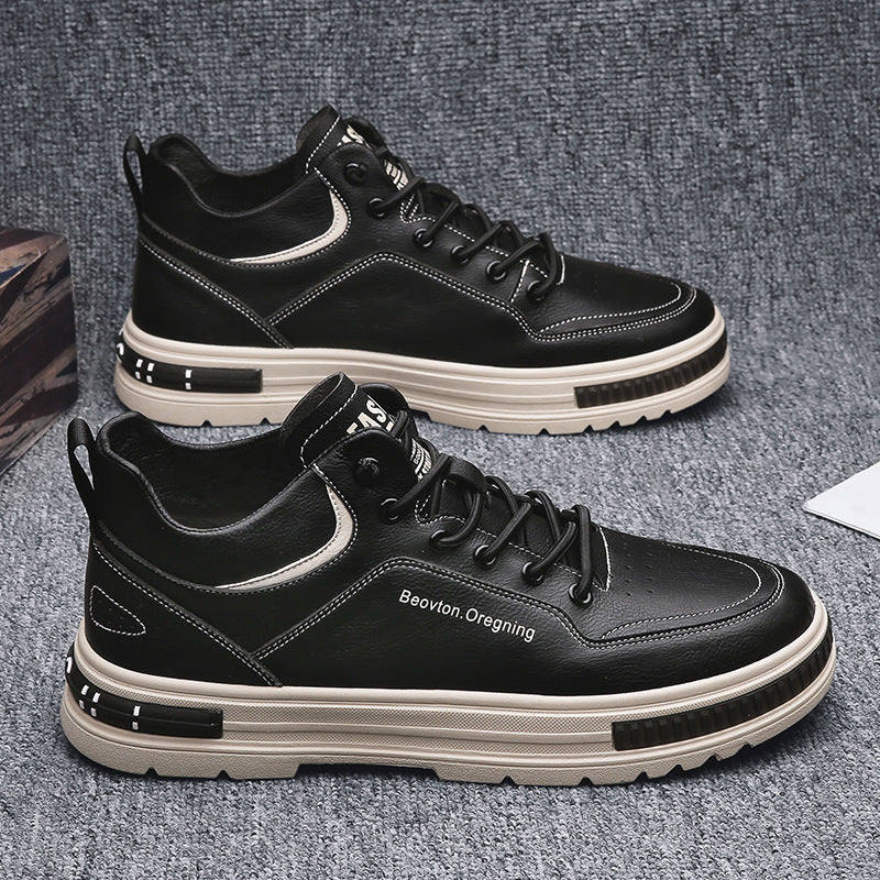 👟【39-442025 Pánské prodyšné kožené obchodní ploché boty, módní a všestranné✅měkké a lehké✅ --3930450