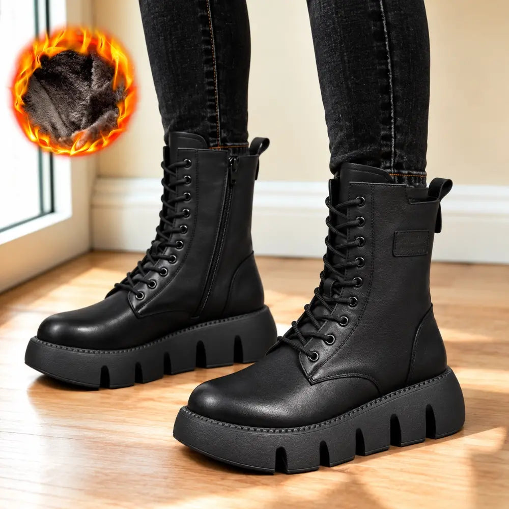 🔥Zľava 42 % 👢【Veľkosti 35 – 40】Kvalitné, ručne vyrábané dámske čižmy z mäkkej kože s hrubou podrážkou – nová kolekcia jeseň/zima.
