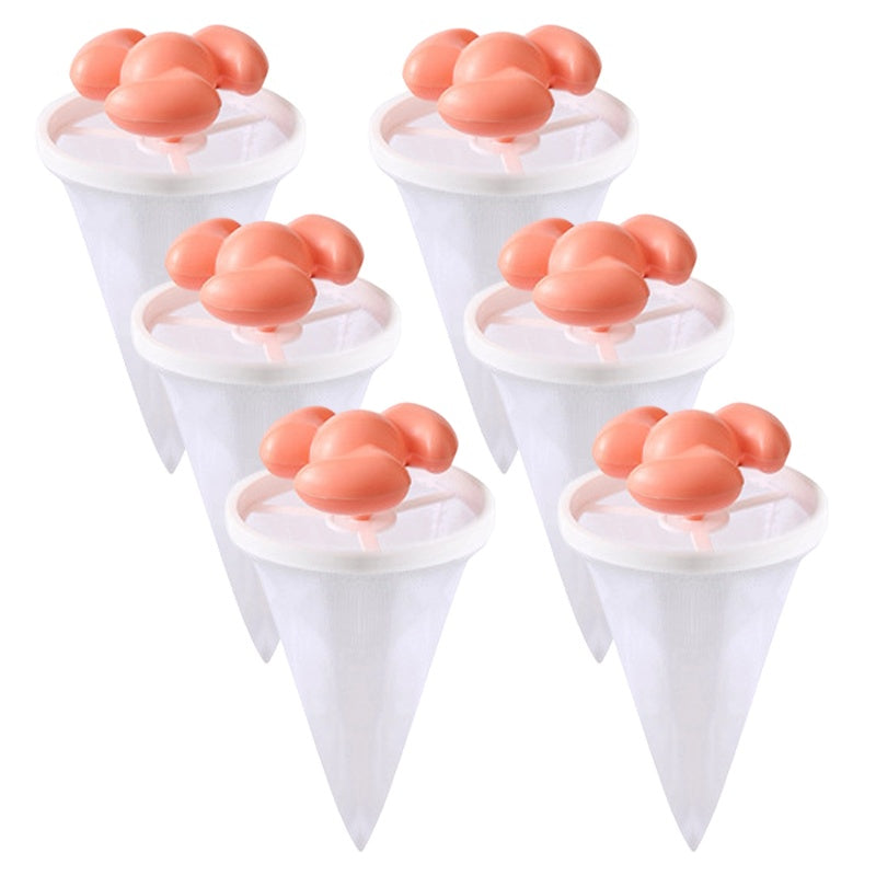 🌀6 piezas ✨ Filtro Flotante para Lavadora – Atrapa Pelusas, Cabellos y Pelos de Mascota en Cada Lavado 🧺