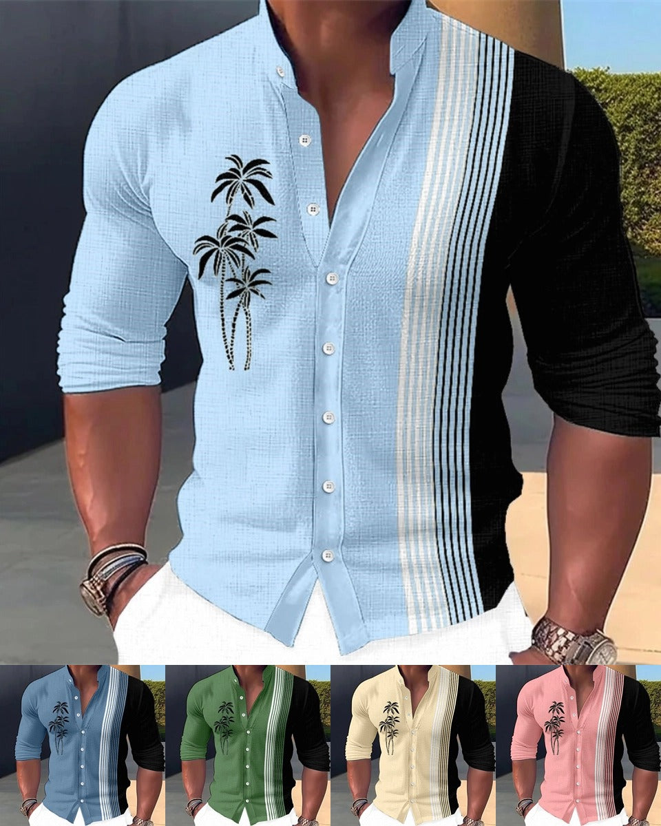🔥🔥【S-6XL】🌴Nové styly pro jaro a léto 2025, pánské stylové ležérní bavlněné košile --3930188