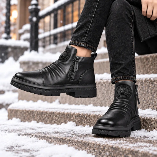 Un par puede durar unos 3 años【39-44】Nuevas botas de cuero para hombre, piel de vacuno de alta calidad, hechas a mano.