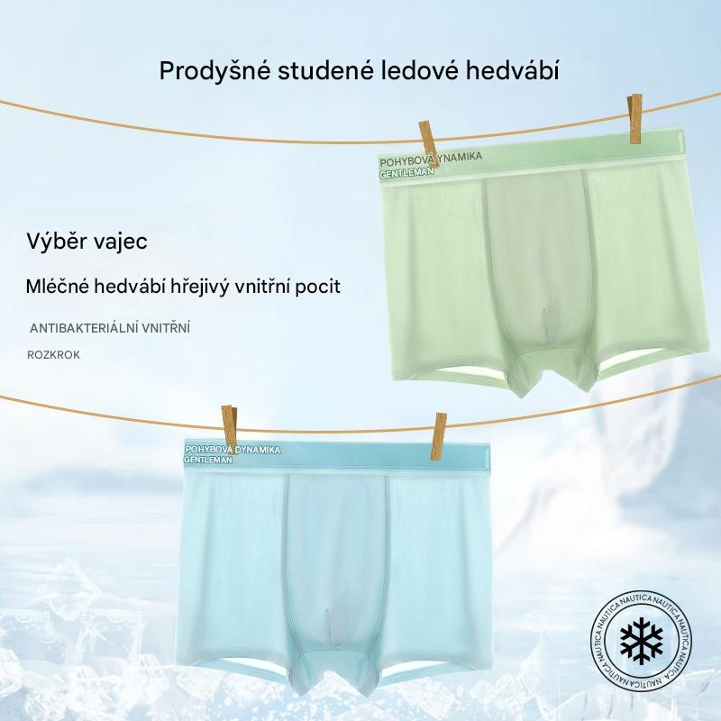 💥【Sleva na nový produkt】 (5 kusů) Pánské boxerky z prodyšné síťoviny z ledového hedvábí, pohodlné, měkké, rychleschnoucí