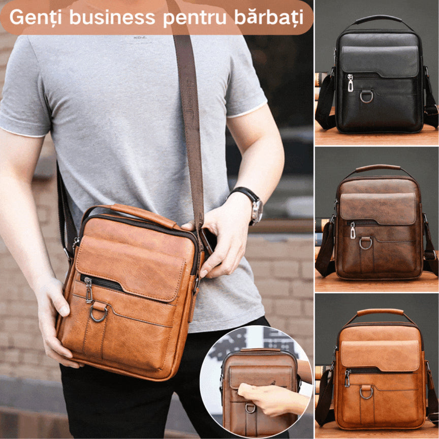 👜🔥【Sleva na nový produkt】🎁Pánská módní taška přes rameno z pravé kůže, velká kapacita, odolná proti opotřebení