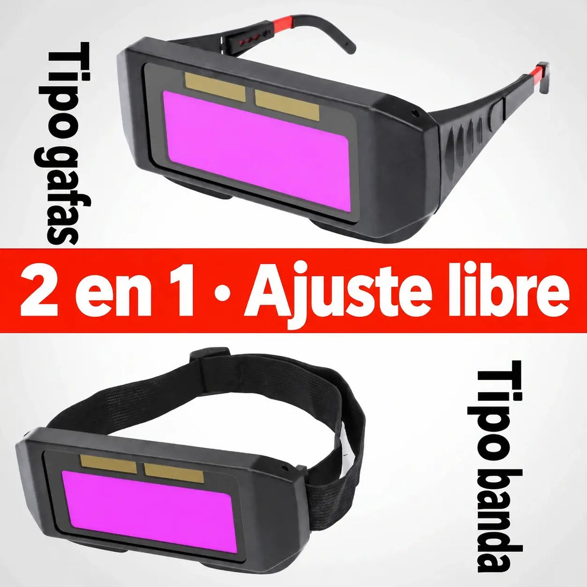 🔥⚡ Gafas de soldadura con oscurecimiento automático – Visor fotosensible y banda ajustable para mayor comodidad