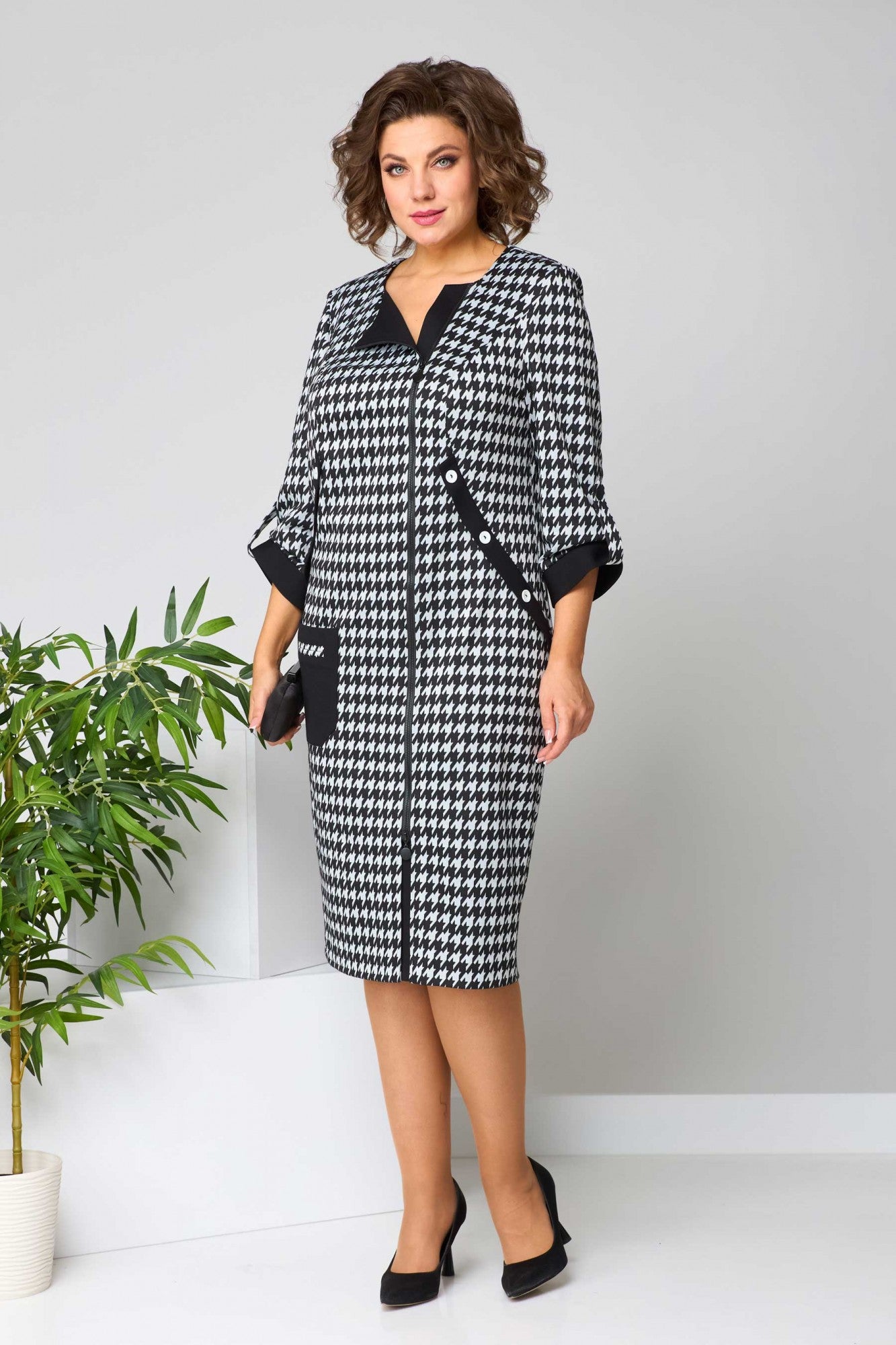 👗🎉【Časově omezená sleva】【S-5XL】2024 Nové podzimní a zimní vysoce kvalitní dámské elegantní módní šaty-3846223