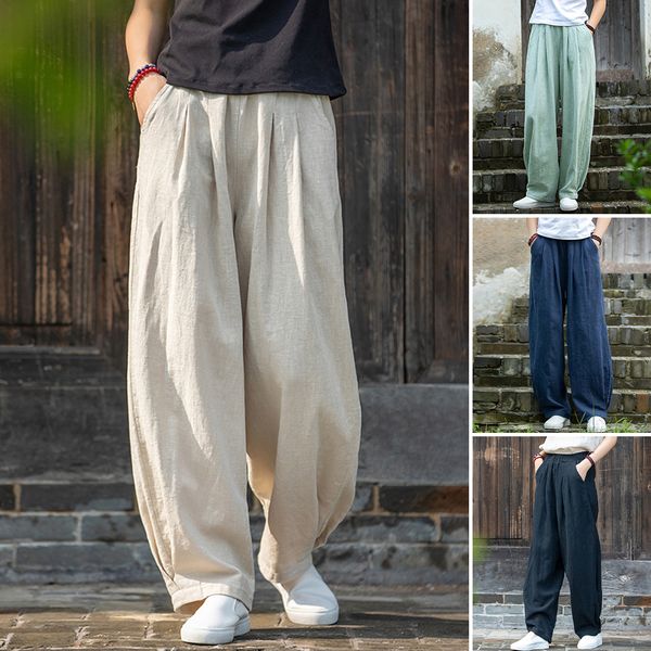 🔥【M-4XL】2025 Nové dámské kalhoty s širokými nohavicemi volného střihu po kotníky z bavlny a lnu💨 --3927334
