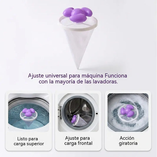 🌀6 piezas ✨ Filtro Flotante para Lavadora – Atrapa Pelusas, Cabellos y Pelos de Mascota en Cada Lavado 🧺