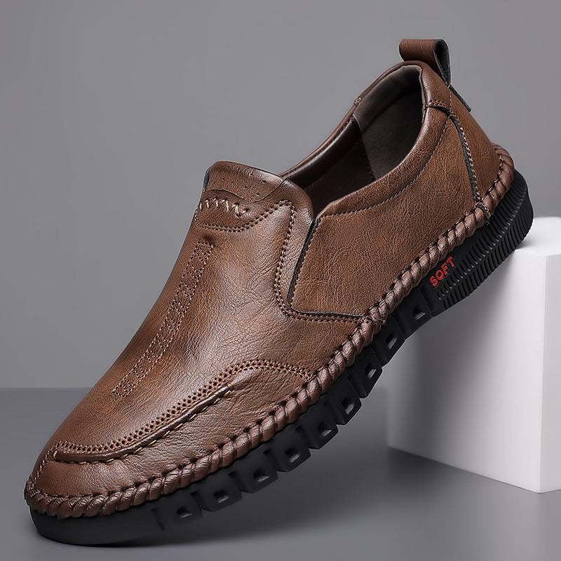 👞【39-44】Nové pánské kožené boty pro volný čas s měkkou podrážkou - protiskluzové - prodyšné --3935703