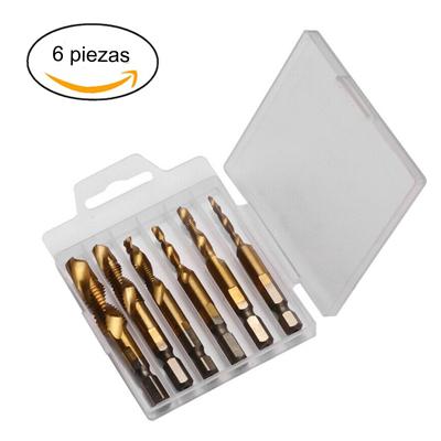 🛠️🔧(6 piezas)Broca helicoidal de acero de alta velocidad con revestimiento de titanio 2 en 1 – Vástago hexagonal, adecuada para taladrar y ranurar madera y metal🔩