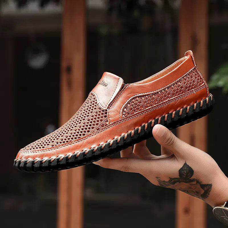 【38-48】👞Nové jarní a letní pánské síťované boty velké velikosti - pravá hovězí kůže, proti pocení a zápachu, prodyšné a pohodlné