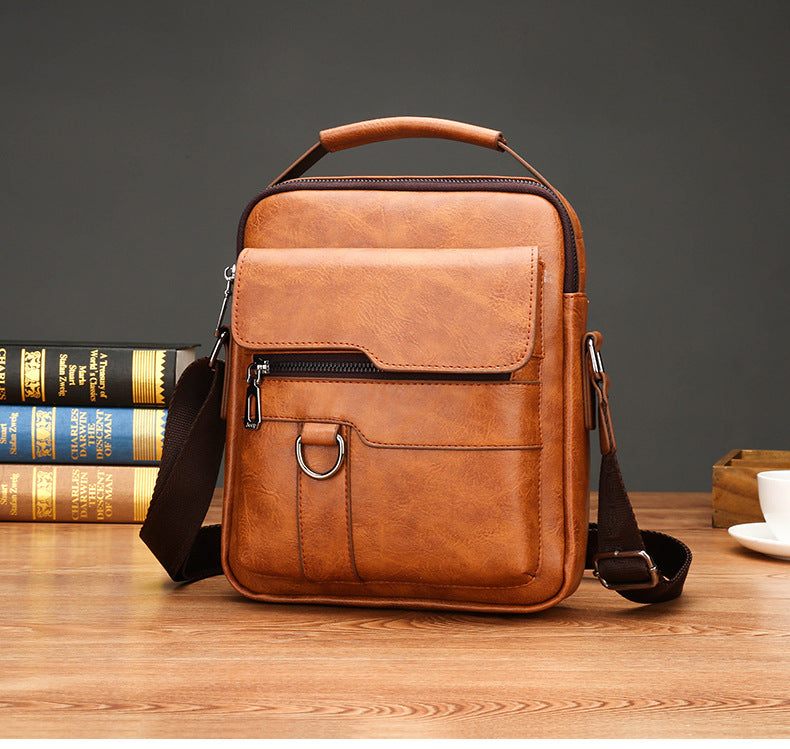 👜🔥【Sleva na nový produkt】🎁Pánská módní taška přes rameno z pravé kůže, velká kapacita, odolná proti opotřebení