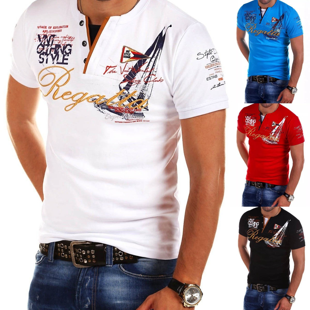 👕💨【S-4XL】2025 Nové pánské tričko s krátkým rukávem a výstřihem do V --3944978