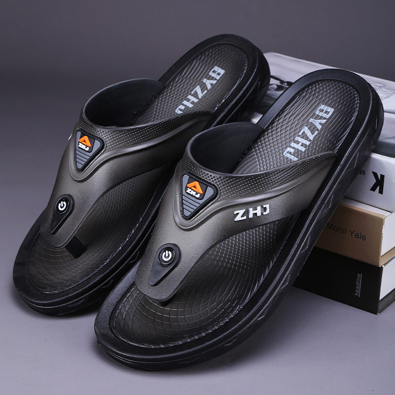 【40-45】Nuevas chanclas de playa para hombre, ideales para el verano, tanto para exteriores como para el hogar. Son duraderas, antideslizantes y de suela gruesa.