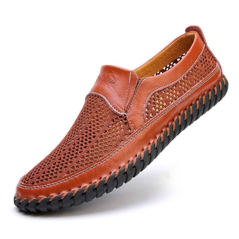 【38-48】👞Nové jarní a letní pánské síťované boty velké velikosti - pravá hovězí kůže, proti pocení a zápachu, prodyšné a pohodlné