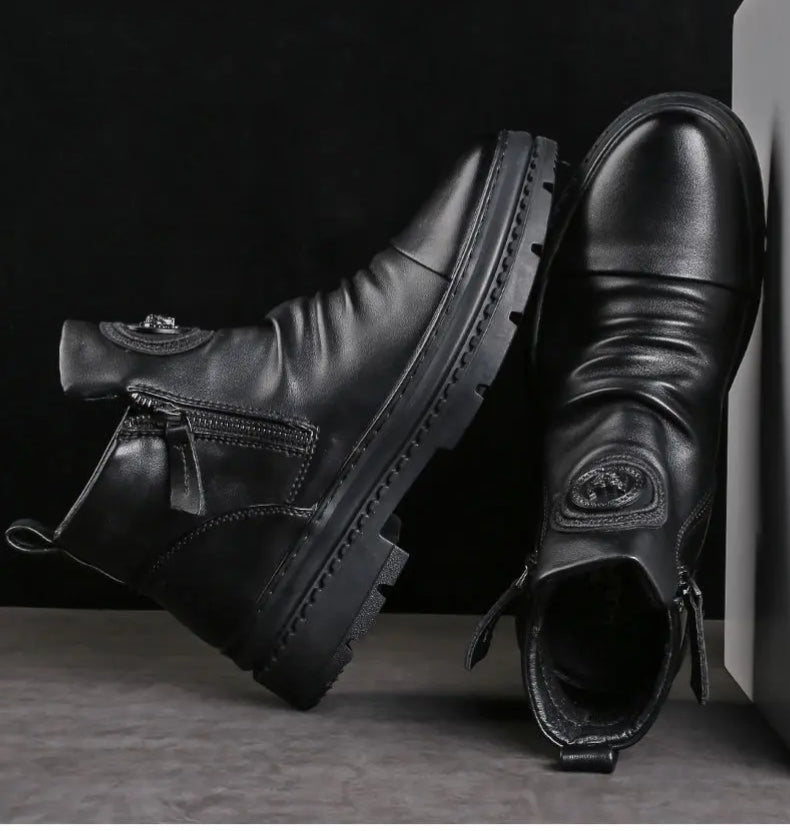 Un par puede durar unos 3 años【39-44】Nuevas botas de cuero para hombre, piel de vacuno de alta calidad, hechas a mano.