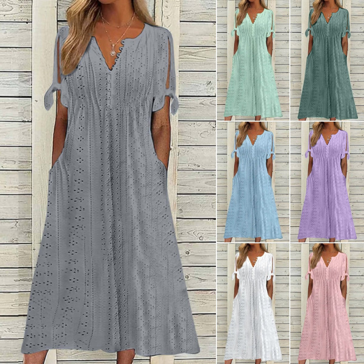 【Omezená nabídka 45% OFF】【🏆Nejprodávanější produkty】👗 Jednoduché a jemné jednobarevné šaty --3931655