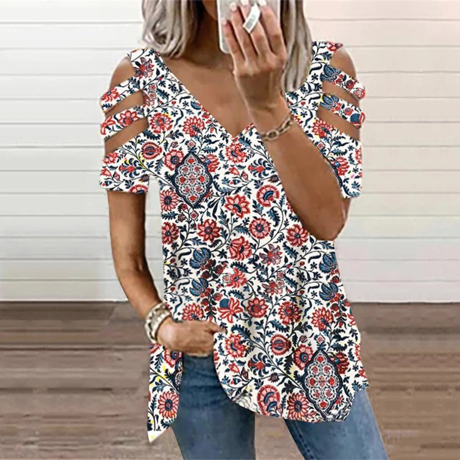🔥👚【S-3XL】2025 nová letní dámská módní trička s potiskem jsou pohodlná a prodyšná