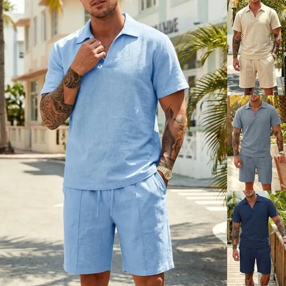 【M-3XL】Muško ljetno ležerno laneno odijelo, prozračan materijal, širok kroj, neophodan ljetni komad.