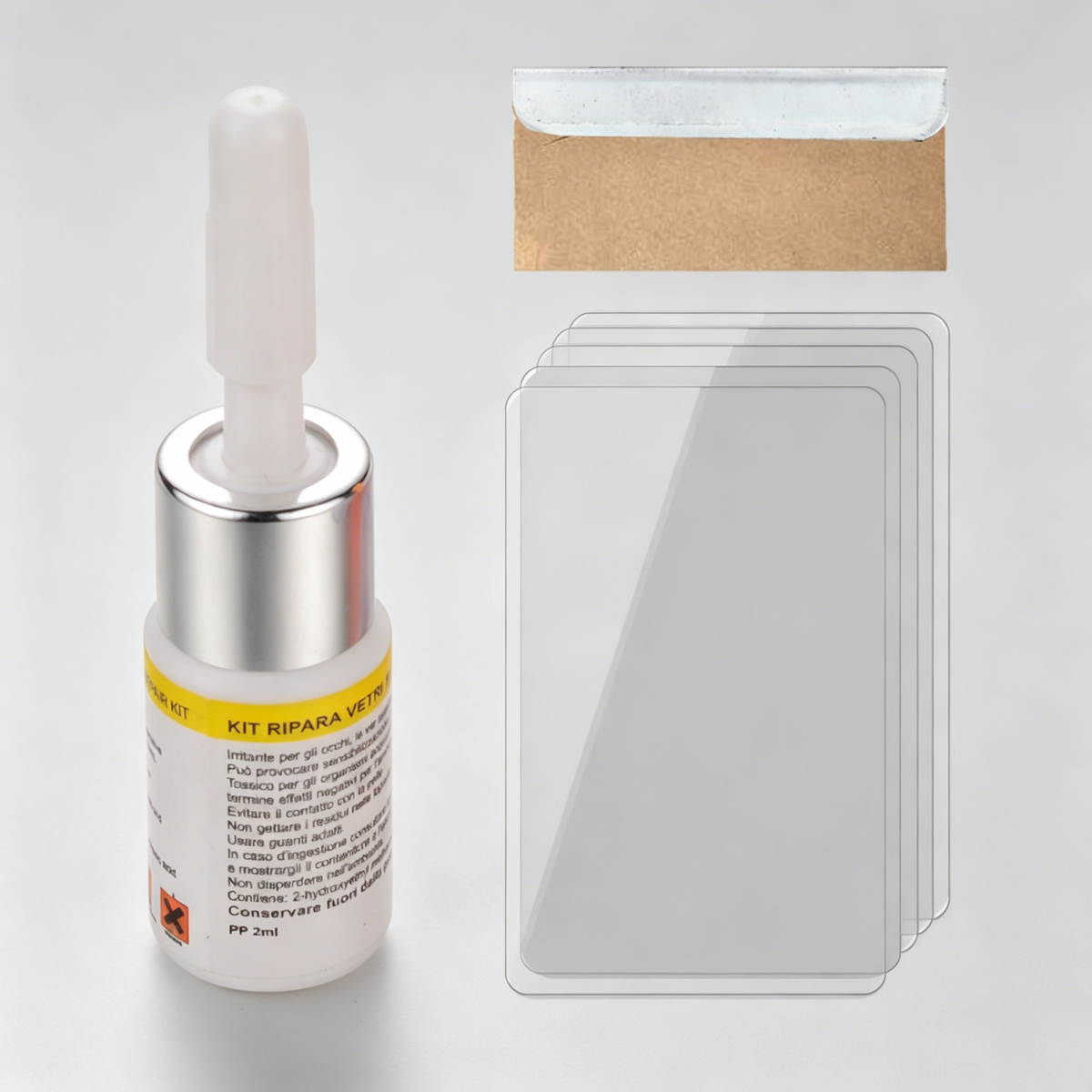 🚗【Kit de 3 piezas】Resina reparadora de parabrisas para pequeñas grietas e impactos en el cristal