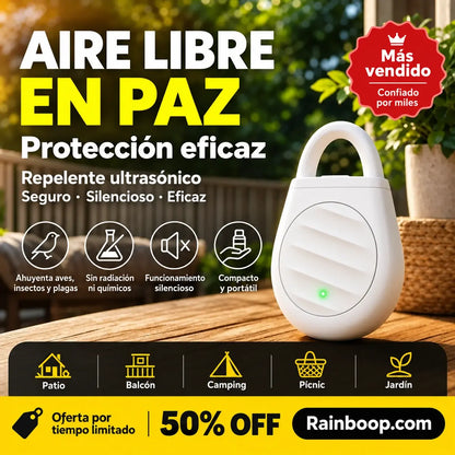 🐦 Repelente de pájaros ultrasónico portátil | Ahuyentador automático para palomas, ideal para balcones, jardines y exteriores