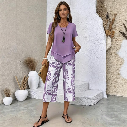 【S-5XL】VERDALISSE | Conjunto Fresco Brisa de 2 Piezas | Set de Verano Ligero y Elegante Multicolor