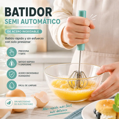 🔥【Último día con 50% de descuento, juego de 2 piezas】🔥Batidora de huevos semiautomática de acero inoxidable🥚