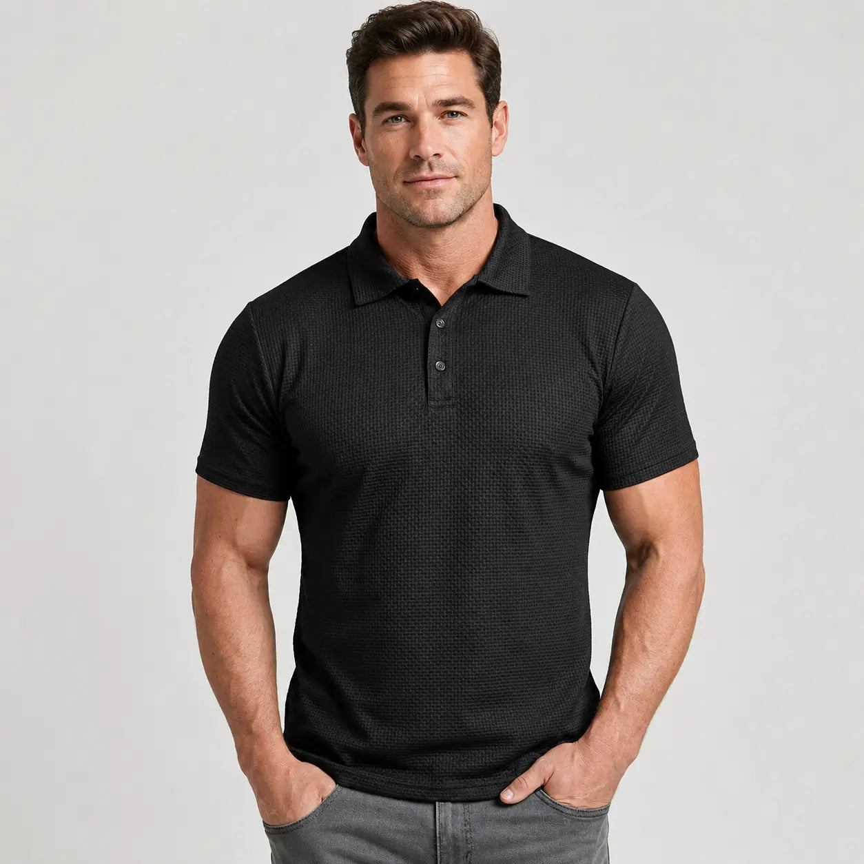 【M-6XL】Camiseta de manga corta de seda helada transpirable de alta gama y color liso para hombre