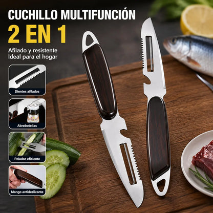 🔪 Pack de 3 peladores multifuncionales de acero inoxidable 🧅