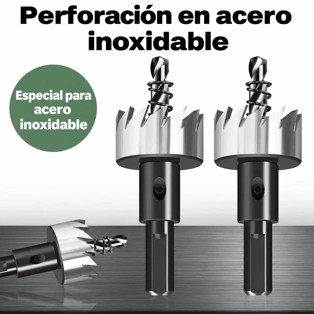 🔩⚙️【Juego de 5 piezas】Sierras de corona de acero rápido (HSS) con recubrimiento de titanio