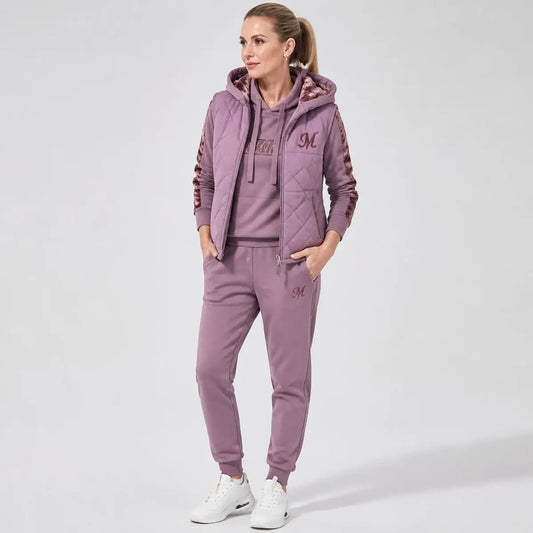 [Camiseta + Chaleco + Pantalones]Elegante conjunto de 3 piezas abrigado para otoño e invierno