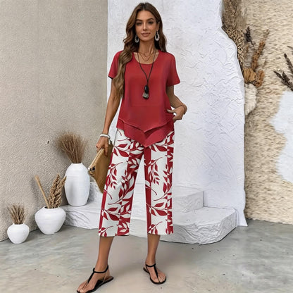 【S-5XL】VERDALISSE | Conjunto Fresco Brisa de 2 Piezas | Set de Verano Ligero y Elegante Multicolor