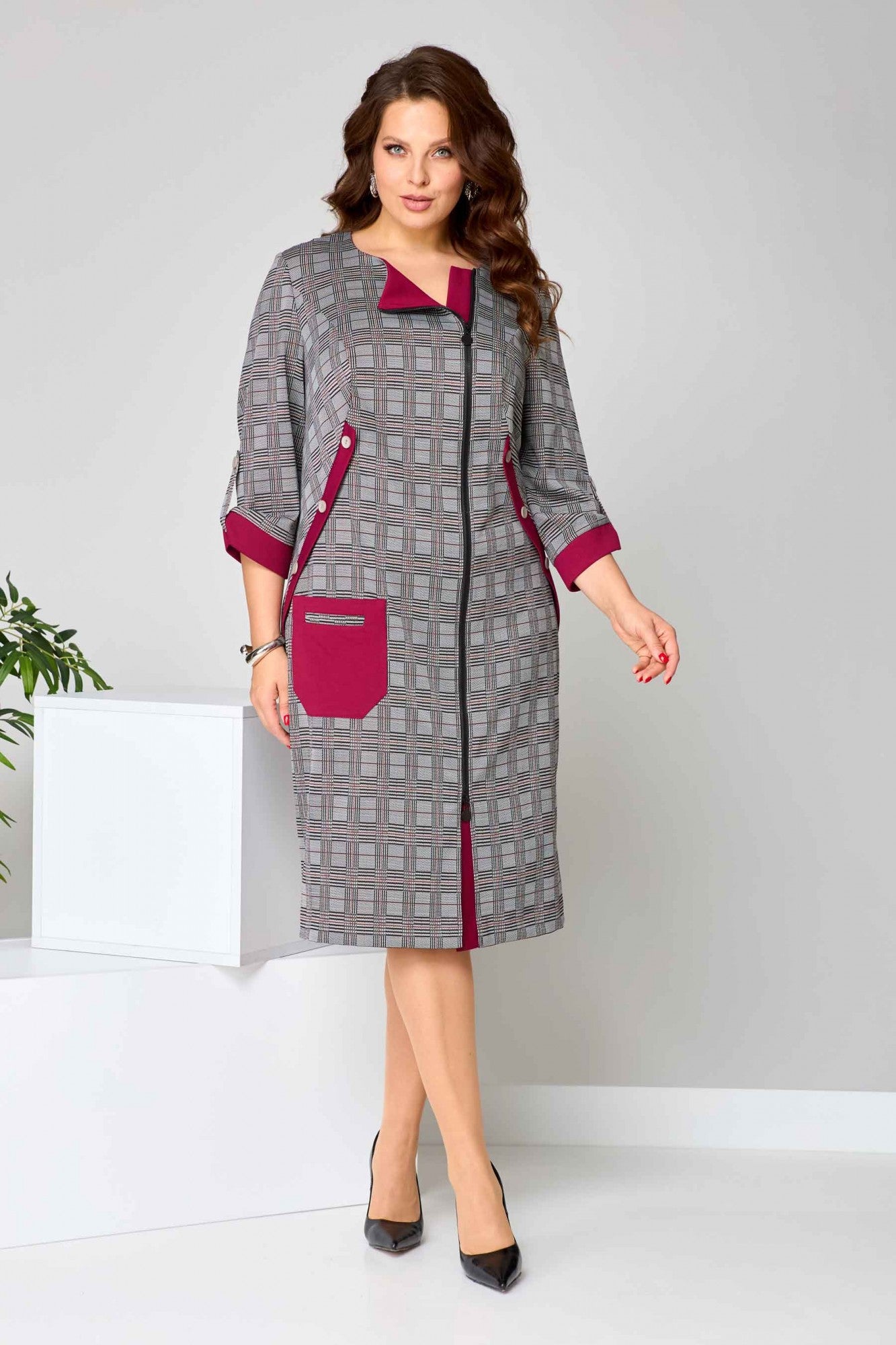 👗🎉【Časově omezená sleva】【S-5XL】2024 Nové podzimní a zimní vysoce kvalitní dámské elegantní módní šaty-3846223