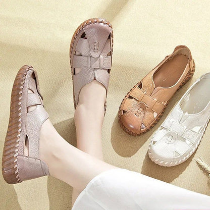 ❤️🥿【35-41】Novinka pro rok 2025,  Dámské ploché sandály měkké kožené barefoot sandály💥