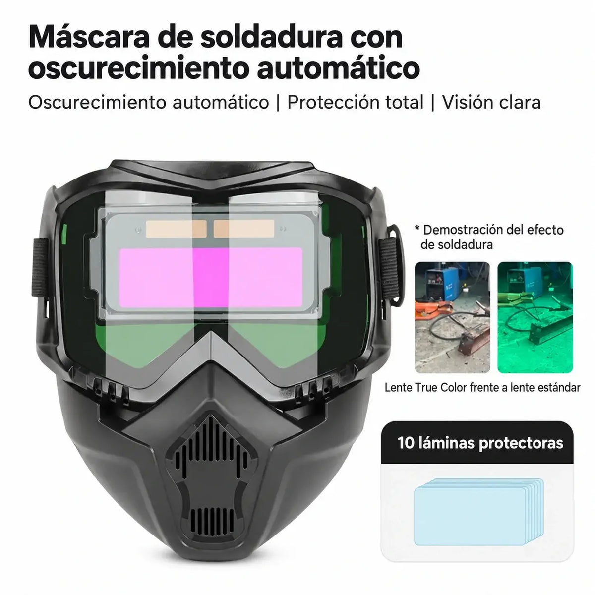 🔥😎 Casco de soldadura totalmente automático con cambio de luz y máscara protectora montada en la cabeza para soldadores