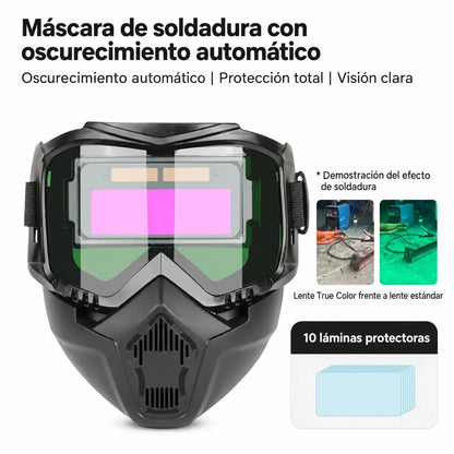 🔥😎 Casco de soldadura totalmente automático con cambio de luz y máscara protectora montada en la cabeza para soldadores