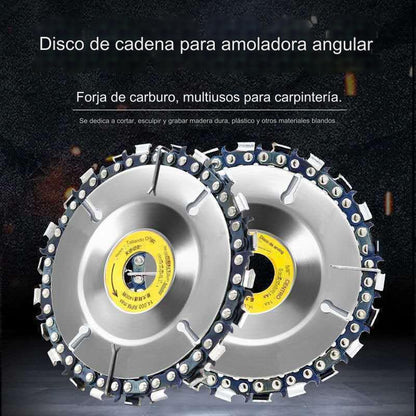 【2 piezas】Discos de cadena de motosierra de 4 pulgadas para tallado de madera – Accesorios para amoladora angular