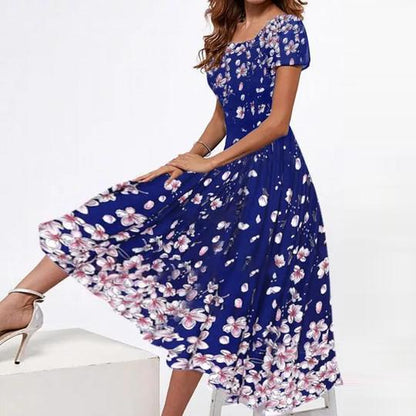 🌸👗Časově omezená sleva na nový produkt✅【S-3XL】 2025 letní nové dámské módní elegantní šaty s potiskem -- 3927367