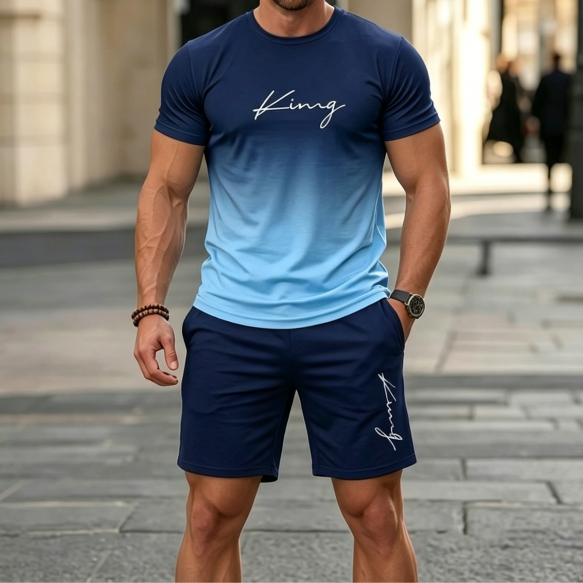 【Pago contra reembolso】Conjunto deportivo de verano para hombre: camiseta y pantalón corto