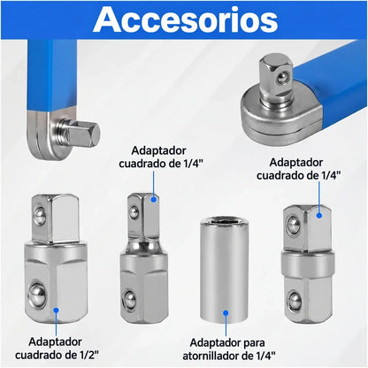【Juego de 5 piezas】 Llave extensible multifunción ajustable — doble cara, ahorra esfuerzo y llega a espacios difíciles