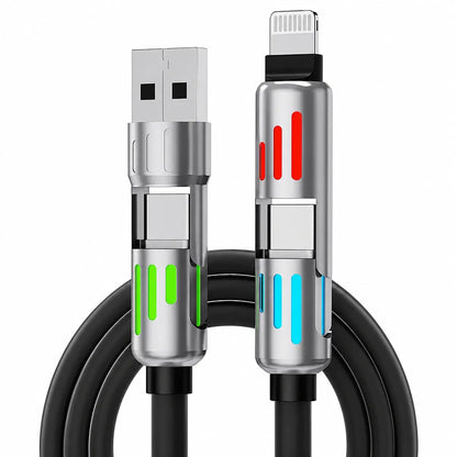 🌈 ¡Un solo cable, más comodidad! Cable de carga multifunción con luces RGB ✨