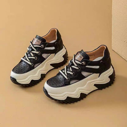 👠【35-40】2025 Nové sportovní sandály s vysokou dutou silnou podrážkou --3937192