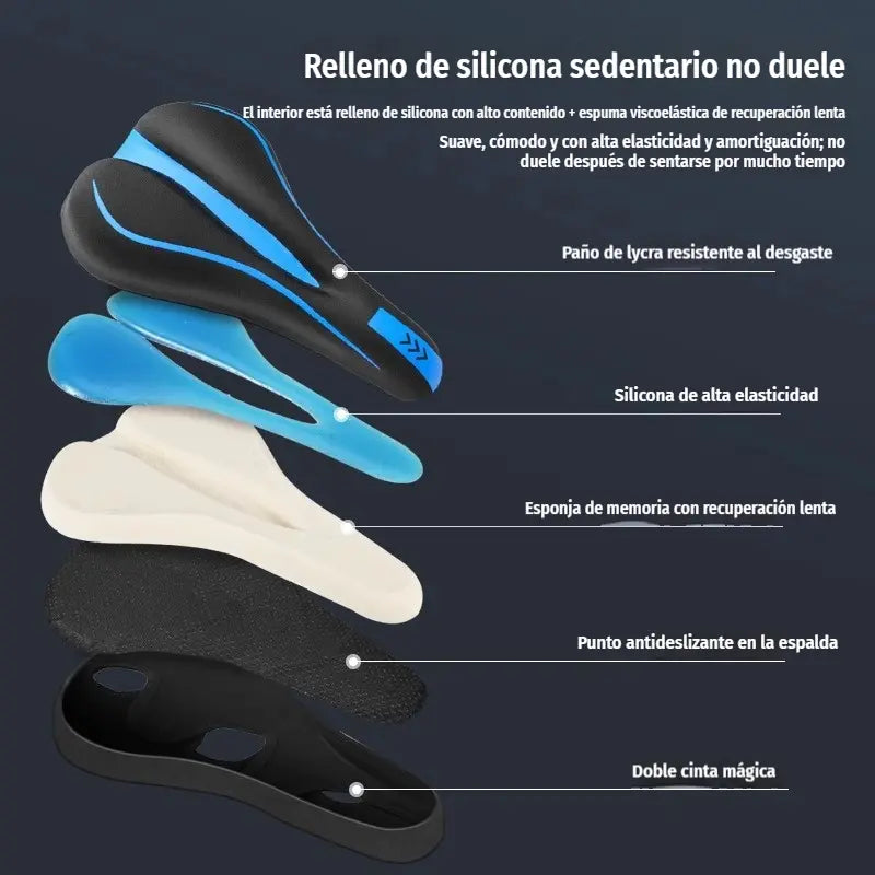 🚴 Funda de sillín para bicicleta con acolchado de silicona y revestimiento de PU – Suave, cómoda y antideslizante