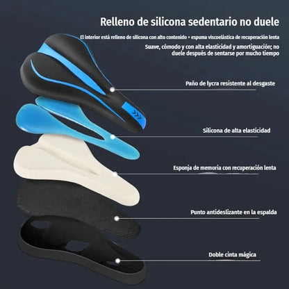 🚴 Funda de sillín para bicicleta con acolchado de silicona y revestimiento de PU – Suave, cómoda y antideslizante